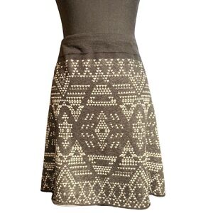 title nine Geometric Black and Cream A-Line Skirt